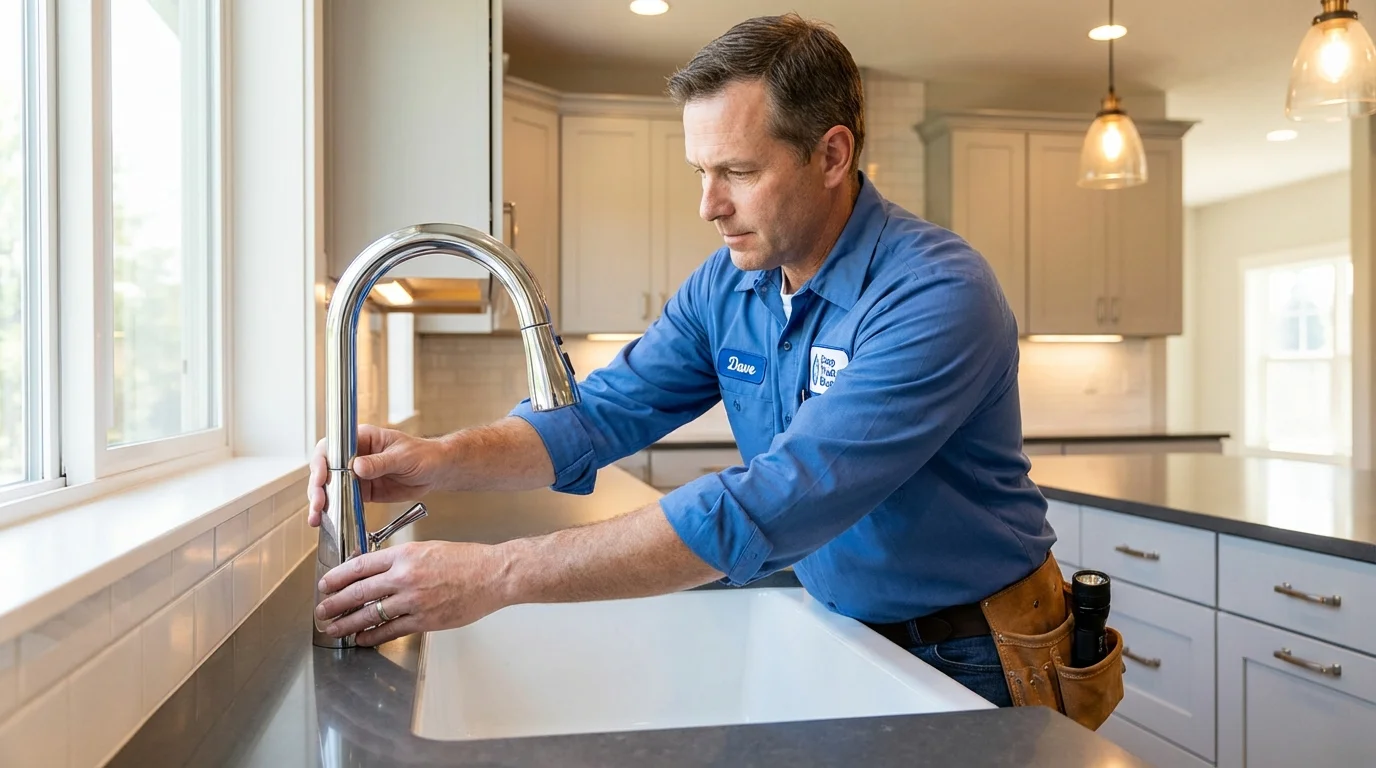 Kitchen faucet installation by Johns Plumbing LLC in Mineral Wells